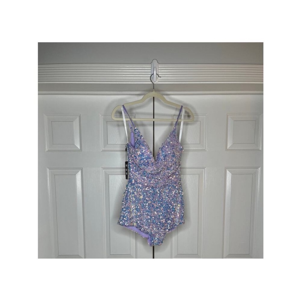 Lucci‎ Lu, 1250 Violet, Sz 6, Two Piece Over Skirt, Full Sequin - Picture 7 of 13